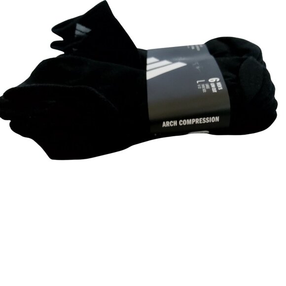 Adidas Mens 6-Pack Climalite Cushioned For Comfort Low Cut Socks Black Size L - Picture 4 of 4